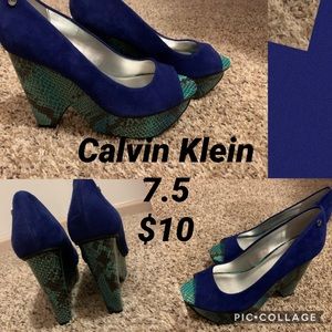 Calvin Klein Wedges Royal Blue